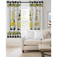 thumbnail image 2 of Lemon Gnomes Kitchen Curtains Farmhouse Botanical Fruits Black Plaid Cafe Short Curtains for Bathroom Blackout Window Curtain Grommet Small Window Treatment Drapes for Bedroom Living Room 42"x45"x2, 2 of 9