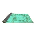thumbnail image 2 of Ahgly Company Indoor Square Abstract Turquoise Blue Modern Area Rugs, 8' Square, 2 of 4