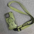thumbnail image 7 of Rugged Magnetic Case for iPhone 16 Pro Max with Hidden Kickstand and Lanyard, MagSafe Compatible Heavy-Duty Military-Grade Shockproof Camera & Screen Guard Phone Cover for iPhone 16 Pro Max, Armygreen, 7 of 7