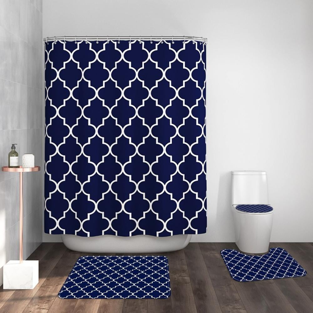 Mermaid Pattern Print Waterproof Bathroom Shower Curtain With 12 Hooks Custom 