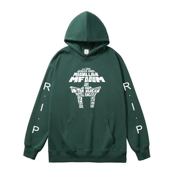Azikbd  MF DOOM RIP Hoodies Fashion Logo Hooded Pullover Cool Street Fashion Unisex Sweatshirt