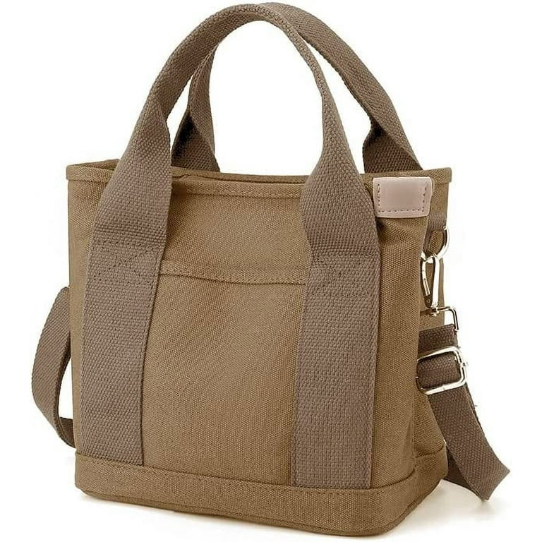 Maymooner Canvas Tote Bag with Zipper and Pocket, Casual Crossbody Planner Hobo Bag for Women