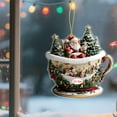 thumbnail image 6 of Christmas Hanging Decoration Teacup Pattern Exquisite Acrylic Pendant for Xmas Tree Festive Home Decor Holiday Gifts for Friend (C), 6 of 6