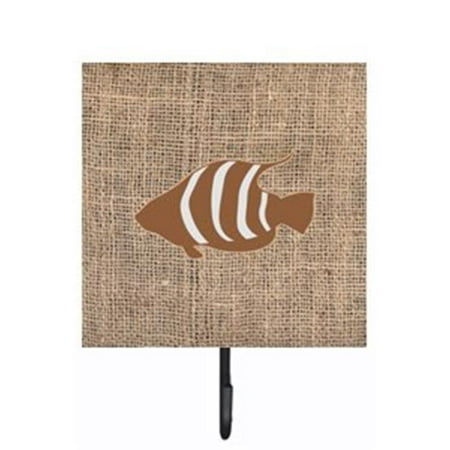

Carolines Treasures BB1020-BL-BN-SH4 Fish Burlap and Brown Leash Or Key Holder