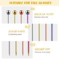 thumbnail image 3 of Cocktail Picks 8 Inch Stainless Steel Cocktail Toothpicks Multi-Colored Appetizer Drink Sticks Colorful Fruit Stick Toothpicks for Bar, Barbecue Snacks (16 Pieces,Silver, Gold, Rose Gold, Colorful), 3 of 7