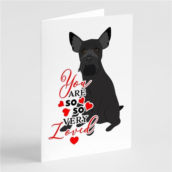 Schnauzer Black #2 so Loved Greeting Cards and Envelopes Pack of 8 7 in x 5 in
