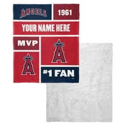Los Angeles Angels MLB "Colorblock" Personalized Silk Touch Sherpa 50"x 60" Throw Blanket