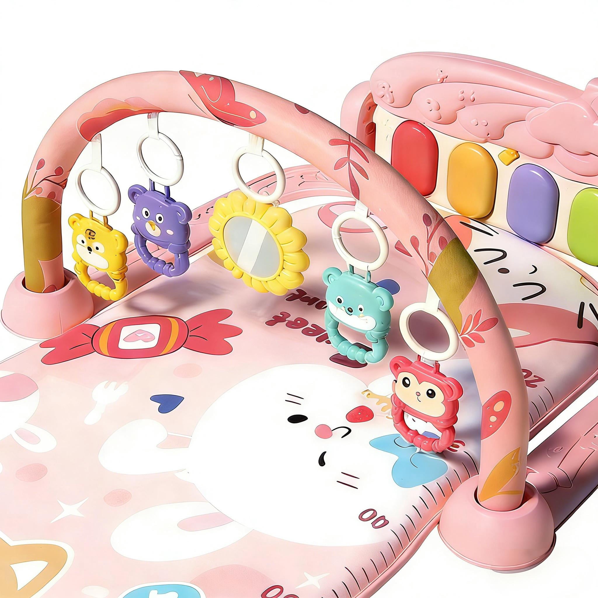 Cochildor Baby Play Gym Mat, Tummy Time Mat for Babies, 3 in 1 Kick and Play Piano Playmat, Baby Gift for Toddler Infants Age 0-36 Months