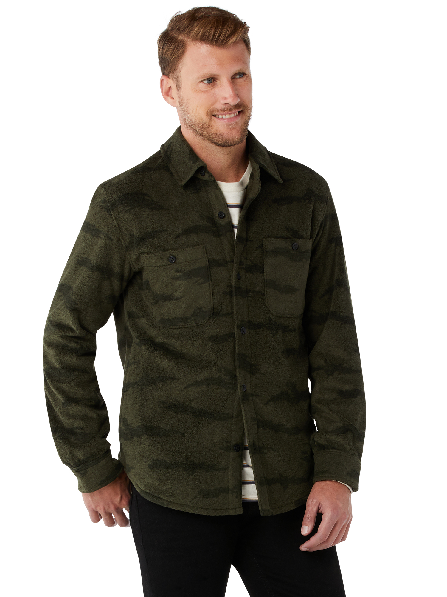 Free Assembly Men's Fleece Shirt with Two Pockets - image 5 of 6