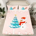 thumbnail image 2 of jejeloiu Merry Christmas Tree Full Size Sheets,Cute Snowman Bed Sheets,Ice Cream Dessert Sheet Sets For Girls,Breathable Room Decorative,4 Pieces, 2 of 7