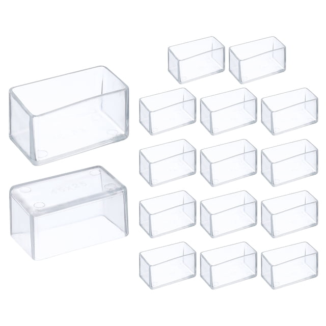 Uxcell 16 Pcs Protectores de Suelo de Silicona para Patas de Silla 1 x 1.8 pulgadas Tapas Antideslizantes para Patas de Silla para Pisos de Madera Reducir Ruido y Rasguños, Transparente