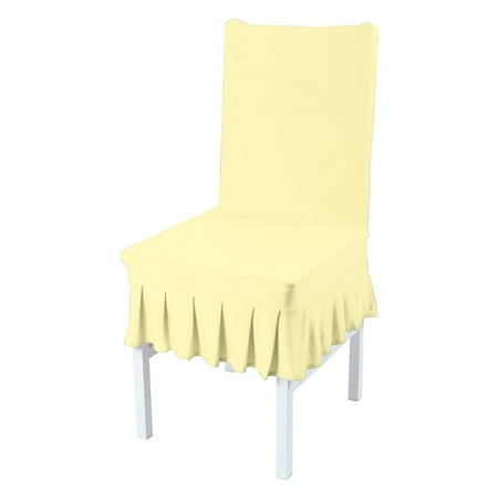 - PiccoCasa Spandex Stretch Dining Chair Cover Skirt Slipcover