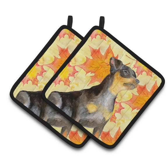 Caroline's Treasures Miniature Pinscher #2 Fall Pair of Pot Holders