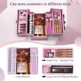 thumbnail image 2 of Makeup Case Makeup Box Cosmetic Organizer Case Portable Make Up Artist Travel Case Storage Box 4 Trays with Dividers Lockable Hard Train Case Nail Tech Supply Storage Mermaid Pink, 2 of 8