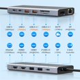 thumbnail image 2 of Estación de acoplamiento USB C para portátil con doble monitor HDMI 14 en 1, 2 of 7
