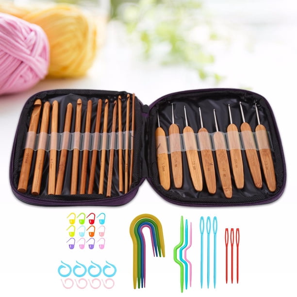 Conjunto De Ganchos De Agujas De tejer 20 piezas Perfecl para manos artríticas con estuche