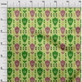 thumbnail image 3 of oneOone Polyester Spandex Lime Green Fabric Ikat Dress Material Fabric Print Fabric By The Yard 56 Inch Wide, 3 of 4