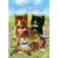 thumbnail image 1 of Toland Home Garden 1012289 Welcome Spring Kittens 28 x 40 Inch Decorative, House Flag (28" x 40"), 1 of 1
