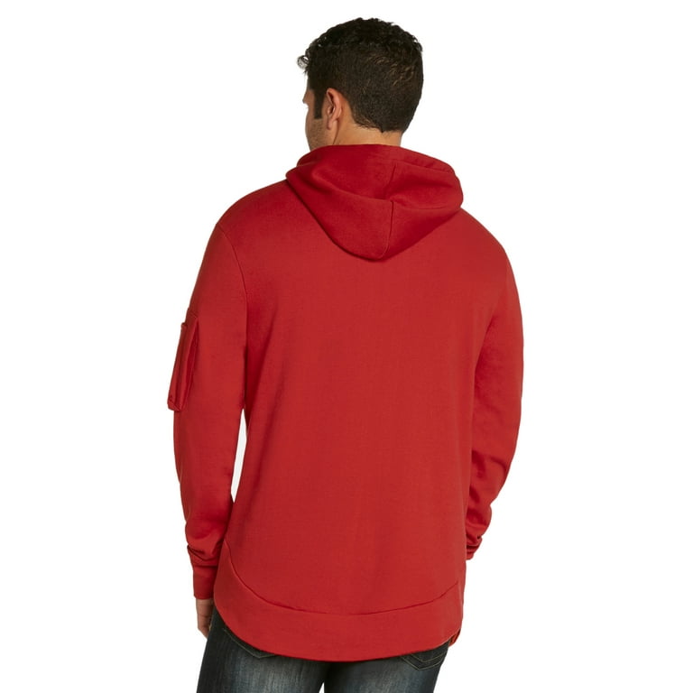 Red longline on sale hoodie