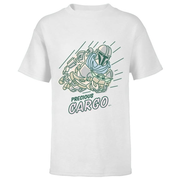 Star Wars The Mandalorian and Grogu Precious Cargo - Short Sleeve T-Shirt for Kids - Customized-White