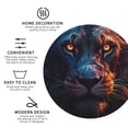 thumbnail image 3 of Zufioo Forest Cool Lion Print Leather Coaster Set, Decorative PVC Coasters 4-pack - Scald and Stain-resistant, Suitable for Home, Cafes, Restaurants-Round Shape, 3 of 6