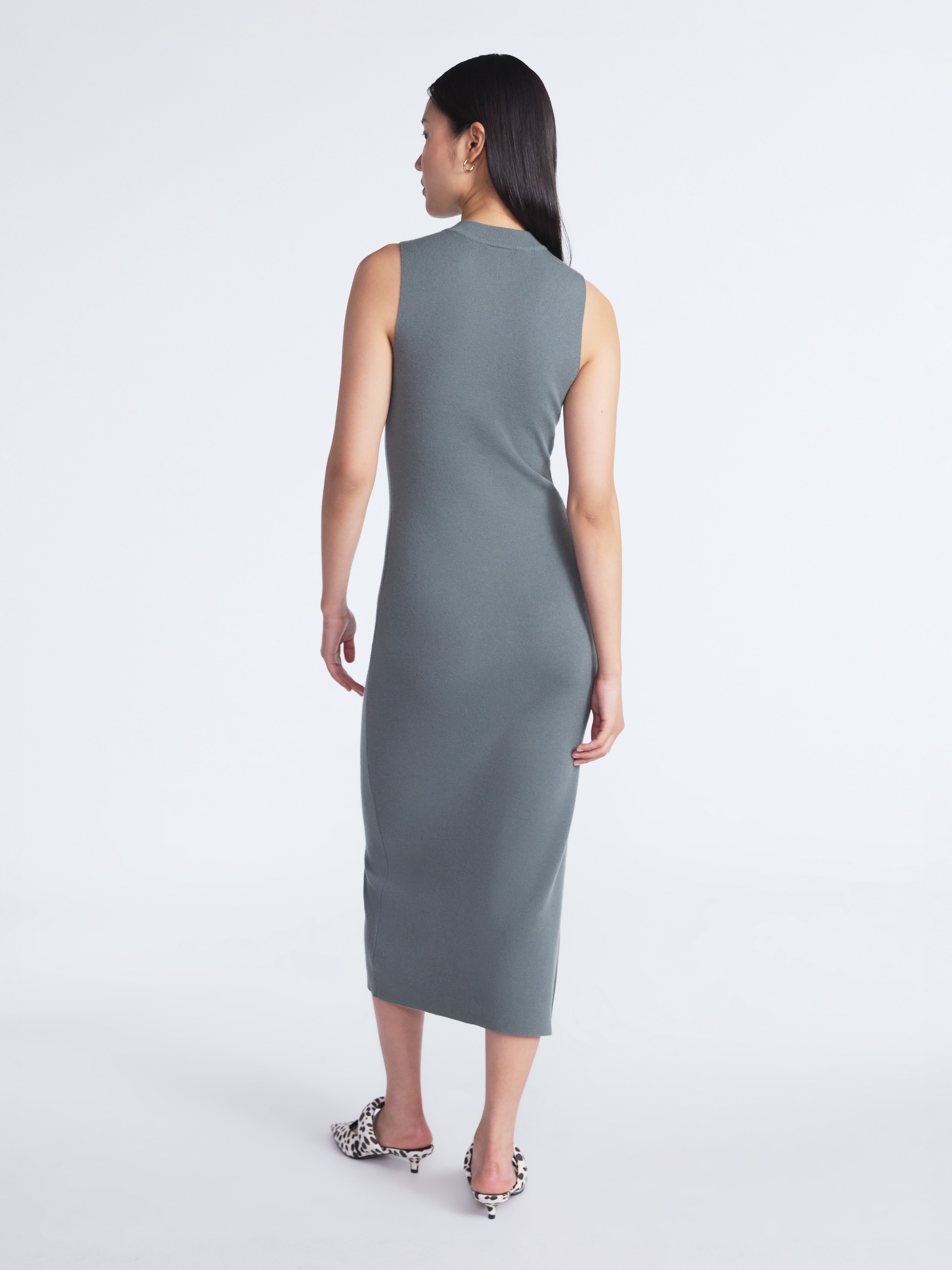 Scoop Women's and Women’s Plus Button Front Midi Sweater Dress, Sizes XS-4X