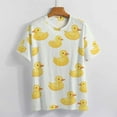 thumbnail image 3 of Rubber Duck Pattern-1 Women's Short Sleeve T-Shirt Crew Neck Casual Summer Trendy Loose Fit Tops, 3 of 6