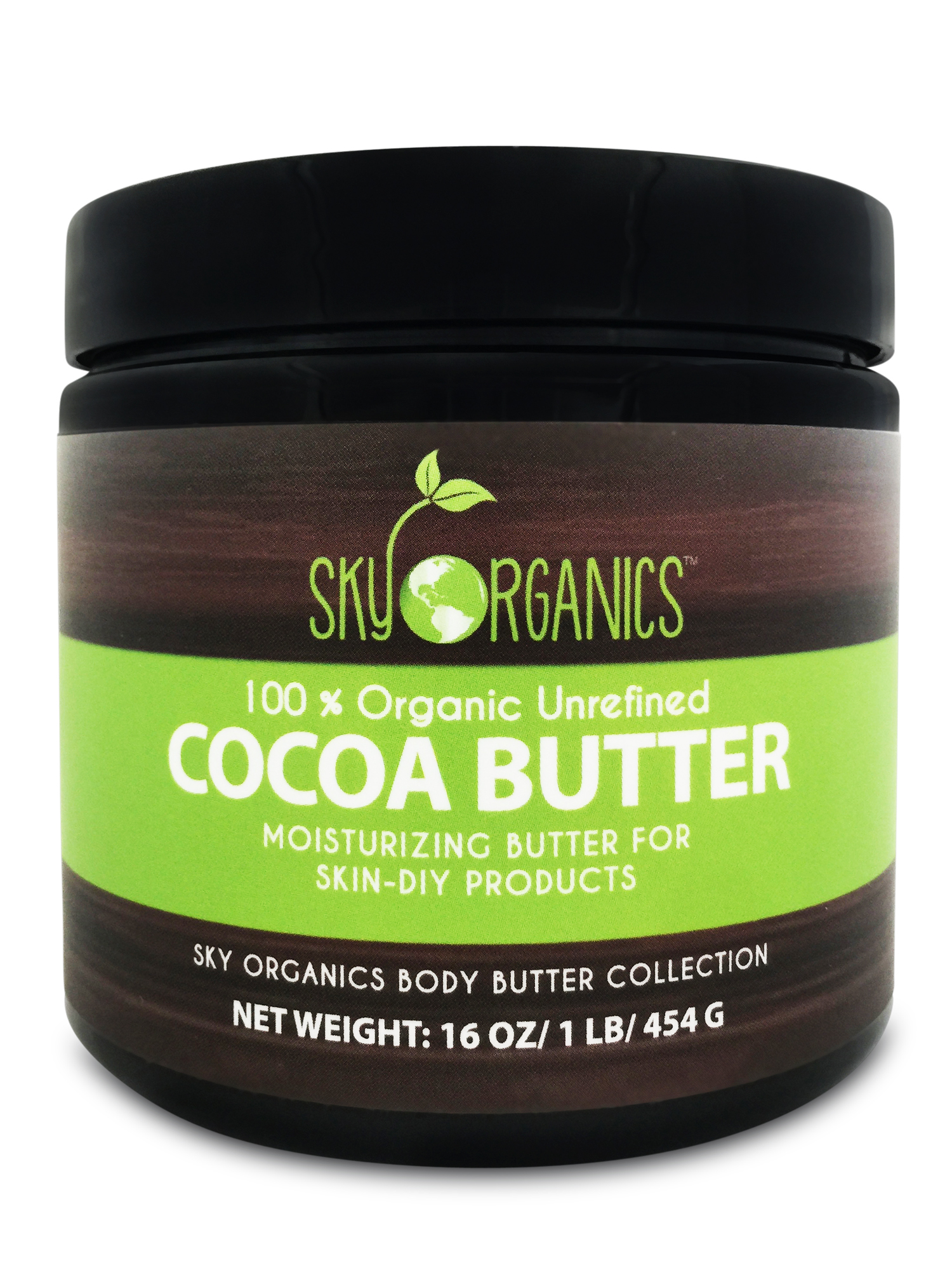 Organic Cocoa Butter By Sky Organics Unrefined & 100 Pure Raw 16oz (2