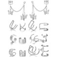 thumbnail image 1 of HAHDAXIA Manchons d'Oreille pour Femmes, Cartilage Sans Perçage, Ensemble de Boucles d'Oreilles à Clip, Manchons d'Oreille Ajustables, Ensemble de Boucles d'Oreilles, Acier Inoxydable, Clip d'Oreille Hélix pour Adolescentes, 1 of 7