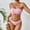 Pink, variant on Women's 2 Piece Bow Accent Ruched Bandeau Triangle Bikini Set Strapless Cute Two Piece Swimsuit Pink S