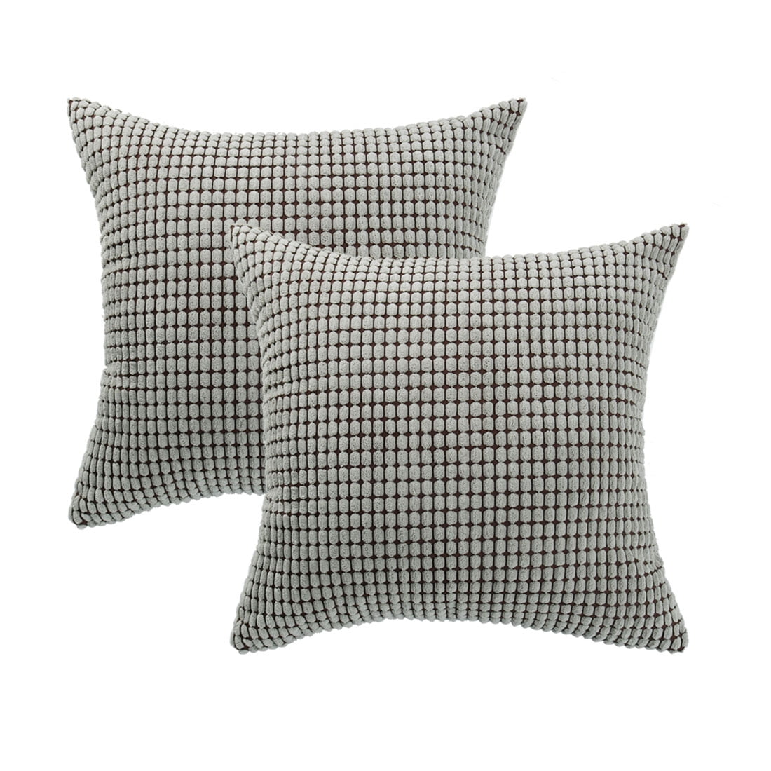 Unique Bargains 2Pack Decoratiove Throw Pillow Covers Light Gray 20" x 20"