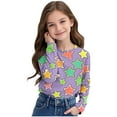 thumbnail image 6 of Bnwani Toddler Shirts Long Sleeve Crew Neck Casual Cute Printed Tops 4-5t, 6 of 8
