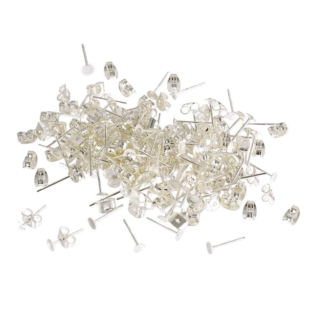 200 piezas 4 mm almohadil pna pteada Sunnimix almohadilla plana para poste de pendiente