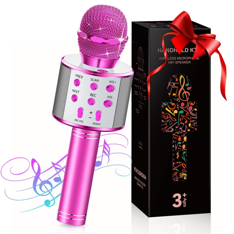 Micrófono Karaoke Bluetooth Inalámbrico KEWUZY Con 5 Efectos De Voz, Altavoz Doble, Grabación Y Radio – Compatible Con Android, IOS Y PC, Ideal Para Niños Y Adultos (Color Morado)