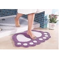 thumbnail image 2 of Non-slip Absorbent Bathroom Rug, Big Feet Design, Polyester, Purple, 48 X 67 Cm, 2 of 5