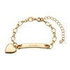Personalized Planet Gold-Tone Girls' Heart Charm Name Bracelet, 6"+2" Ext ,Women's