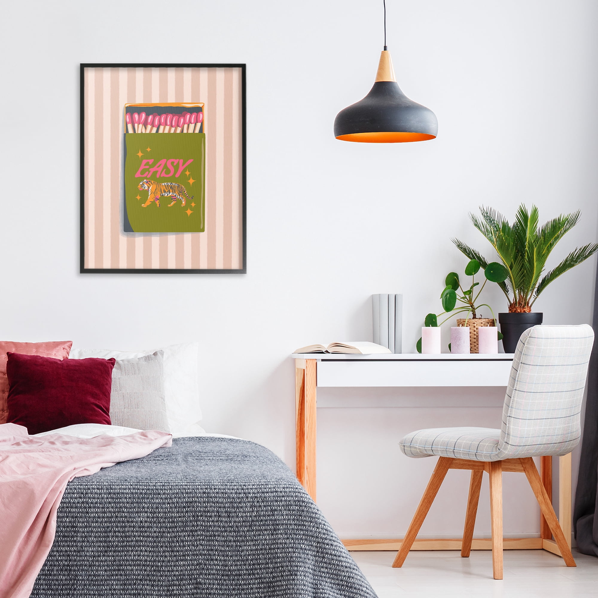Easy Tiger Retro Matches Black Framed Giclee Art, design by Elyse Anastacia