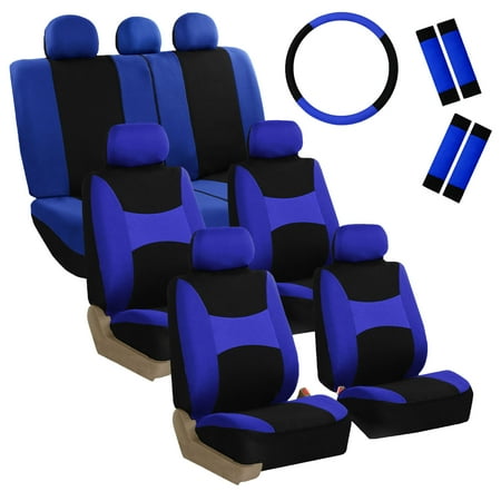 FH Group Car Seat Covers Airbag Compatible, Split Benches, 3 Rows Combo-Universal Fit for Cars, Auto, Trucks, SUV