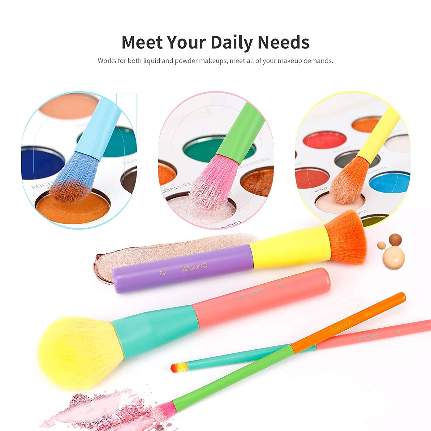 Docolor 15-Piece Makeup Brush Set - Complete Face and Eye Kit with Travel Case