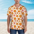 thumbnail image 2 of Yiaed Orange Autumn Leaves Print Hawaiian Shirt for Men Short Sleeve Button Down Shirts Beach Shirts for Men,Large, 2 of 7