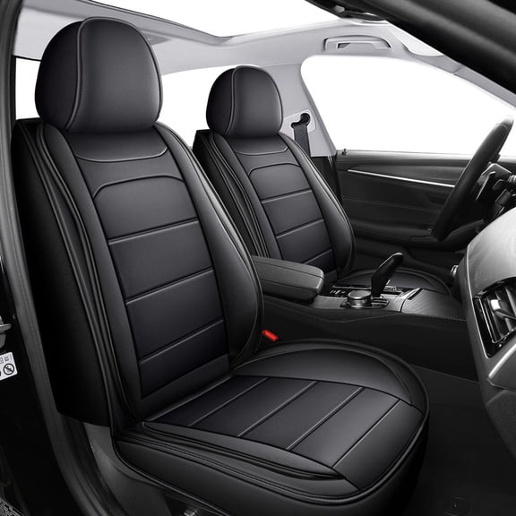 Car Seat Cover Fit for Chevrolet Malibu 2009-2024 Waterproof Faux Leather Seat Protector Vehicle Cushion Covers Compatible Airbag Full Set 5 Seats Black