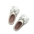 thumbnail image 5 of Xfvqtps Women Fluffy Slippers Polka Dot Bow Versatile Cute Indoor Home Funny Winter Non-Slip Thick Sole Plush Slippers White, 5 of 9