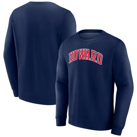 Men's Navy Howard Bison Short Name Fleece Pullover Sweatshirt