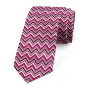 Chevron Necktie, Zig Zag Ikat Style, Dress Tie, 3.7", Multicolor, by Ambesonne