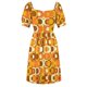 thumbnail image 5 of Vestido Retro de los años 70 para mujer vestido de noche de fiesta en tonos naranja y marrón, 5 of 6
