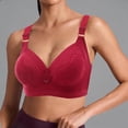 thumbnail image 5 of HVOBTTY Women's Wireless Soft Bra Solid Color Plus Size Seamless Casual Daily Bra Red, 48/85AB, 5 of 5