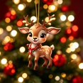 thumbnail image 5 of Fmbmuo Cute Reindeer Acrylic Christmas Ornaments 2D Flat Hanging Pendant Decor Festive Christmas Tree Decoration Portable Hanging Ornament for Car Interior,Multicolor, 5 of 5