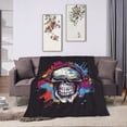 thumbnail image 6 of DouZhe Ultra-Soft Micro Fleece Lightweight Flannel Bed Blanket, Hip Hop Skull Graffiti Print Cozy Warm Throw Blankets, 50"x40", 6 of 7