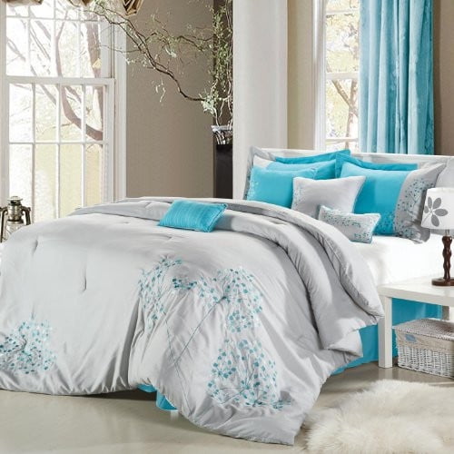 8 Piece Bed in A Bag Ultra Soft Details about   Cohzi Queen Bed Set with Comforter and Sheets 
