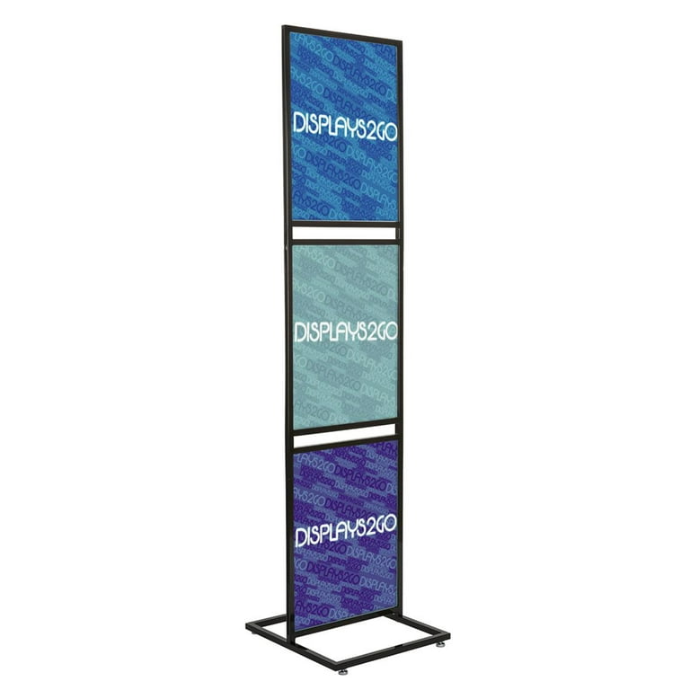 22″w x 70″h Metal Poster Display Stand with 1 Tier Black – Displays Outlet  – Online Display Signs Retailer
